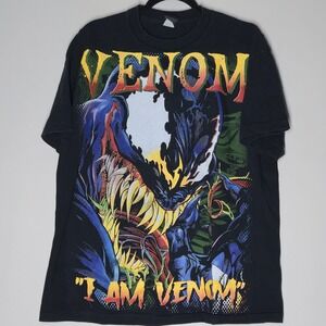 Venom Spider Web Comic AOP T-Shirt Black XL Changes Single Stitch Double Sided